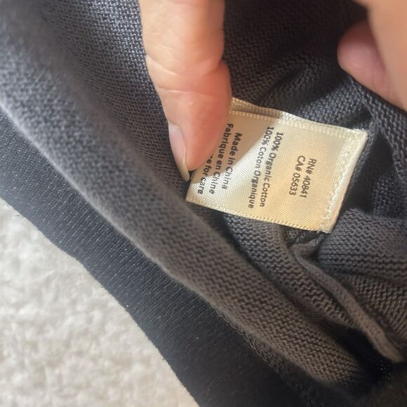 Ecloths Men’s M Organic Cotton Mock Pullover Gray Longsleeve Button Neck Preppy - Picture 6 of 9